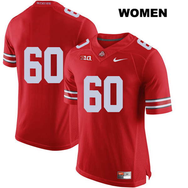 Ohio State Buckeyes Women's Blake Pfenning #60 Red Authentic Nike No Name College NCAA Stitched Football Jersey DV19W38NW